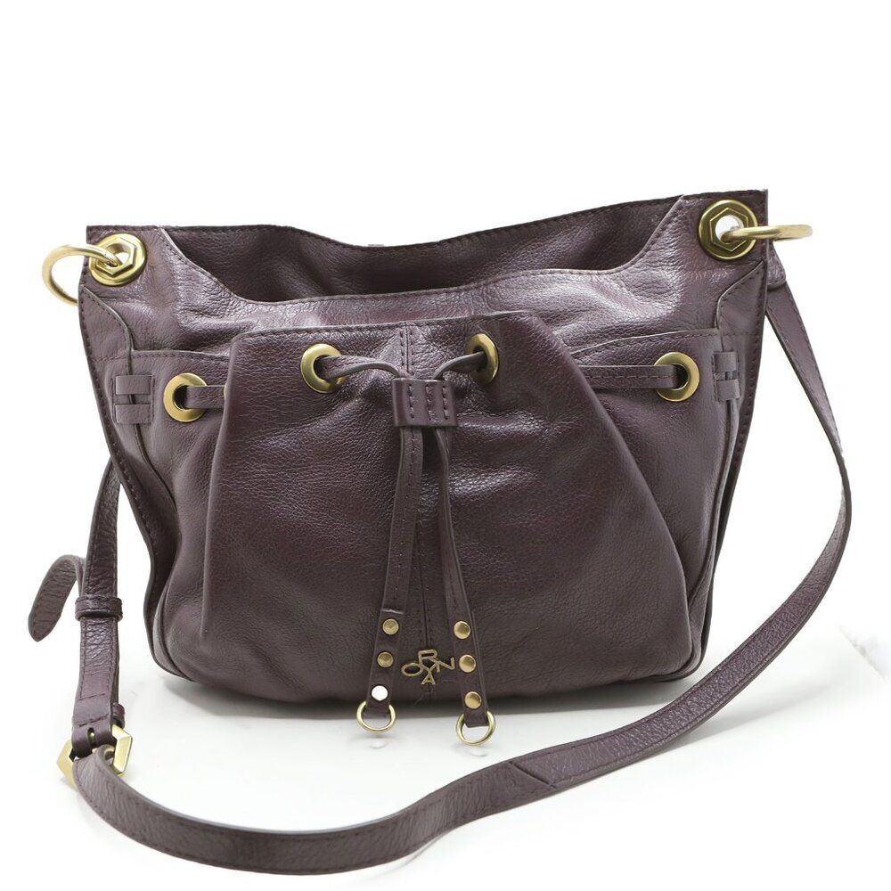 OrYany Leather Shoulder Bag Purple Hobo Slouchy Boho Purse Brass Hardware - Picture 16 of 16
